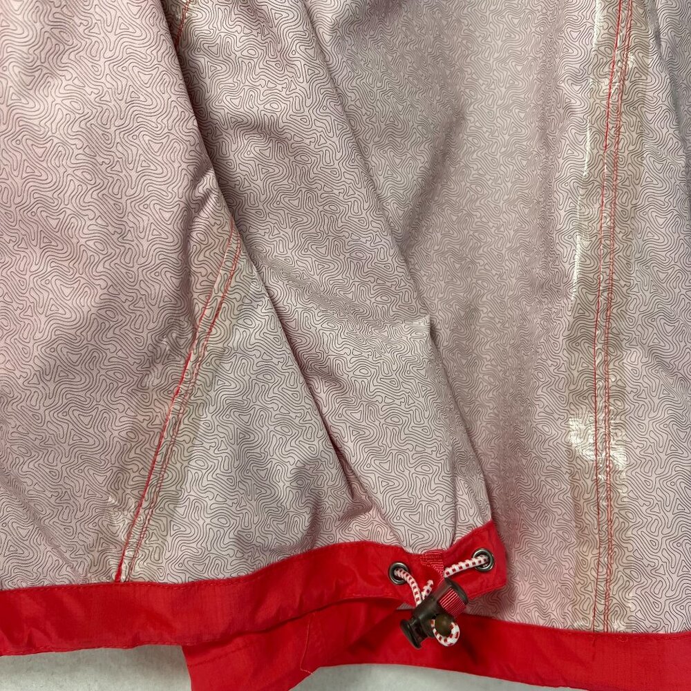 Cabelas Salmon Pink Rain Jacket Removable Hood Zippered Pockets Pits M Adjust - Picture 15 of 16